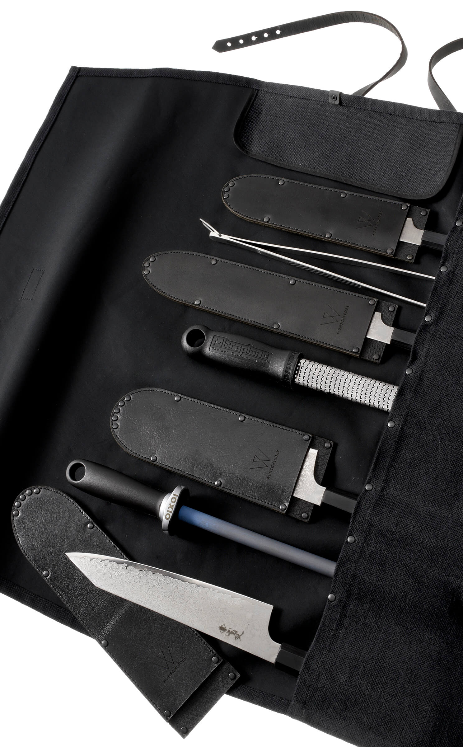 17A00795-00-s Wunschleder Messertasche aus Canvas, 10 Köcher