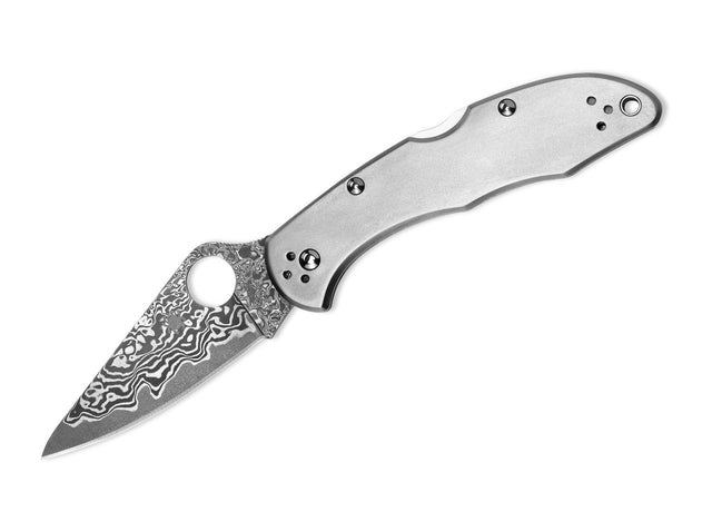 Spyderco Delica 4 Titanium Damascus