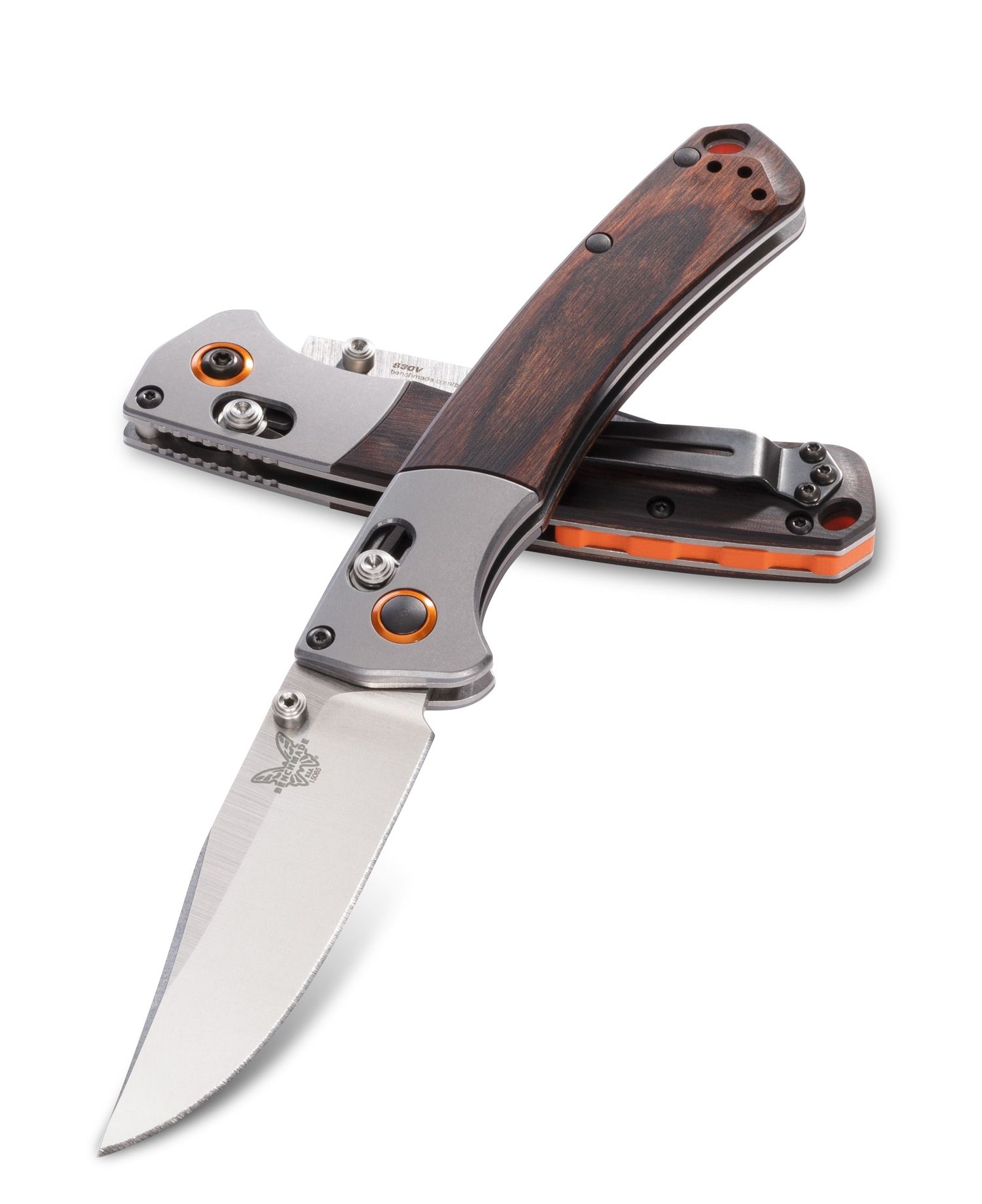 Benchmade Mini Crooked River – Gray Aluminum & Wood