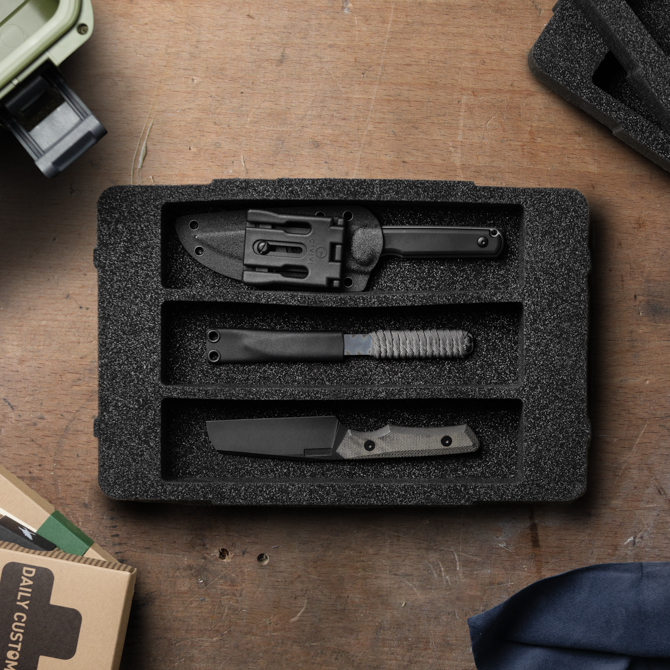 Knife Lounge Case Boden-Inlay für 3 Fixed Knife Lounge Case Boden-Inlay für 3 Fixed