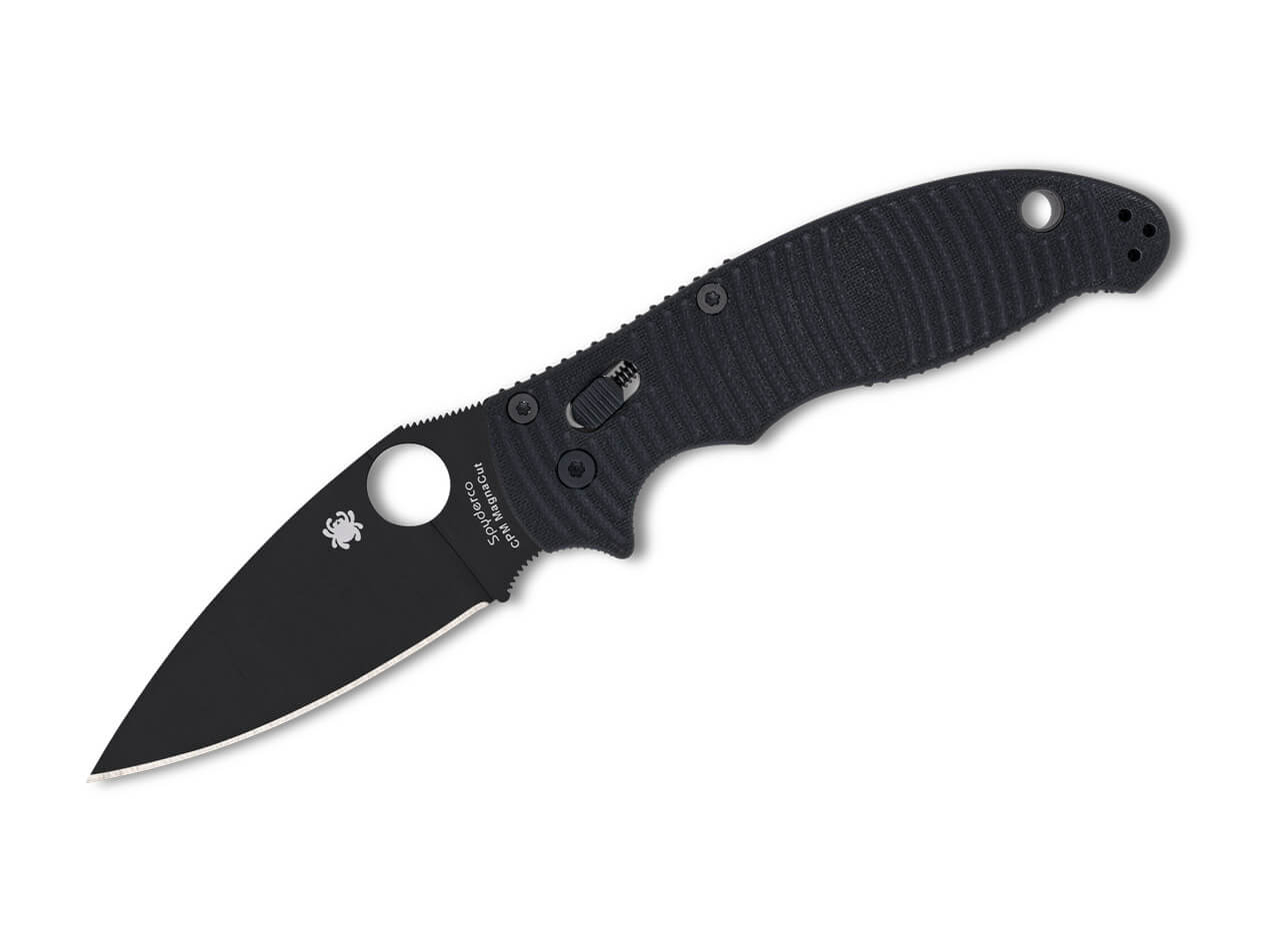 Spyderco Manix 2 Salt Black G10 CPM Magnacut Black Blade Klinge, Dolch, Messer, Waffe