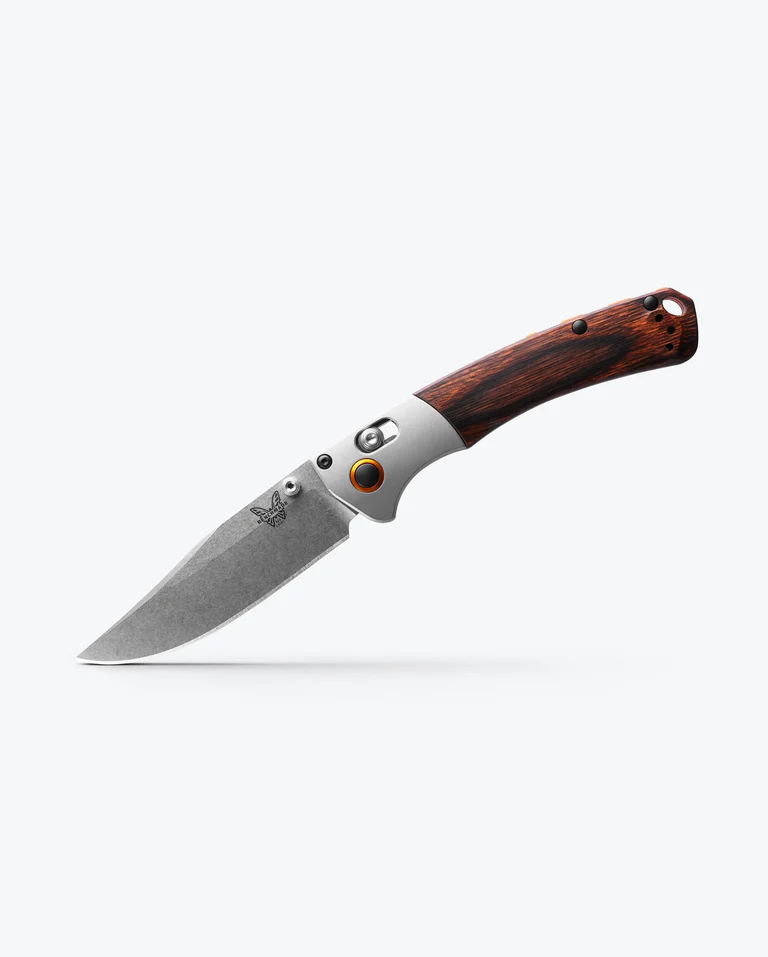 Benchmade Mini Crooked River – Gray Aluminum & Wood – Bild 1