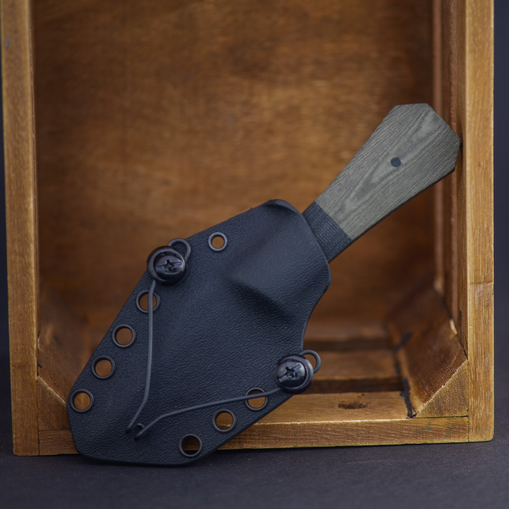 Aux MFG Pocket Bowie Slim Black - Green Micarta – Bild 1