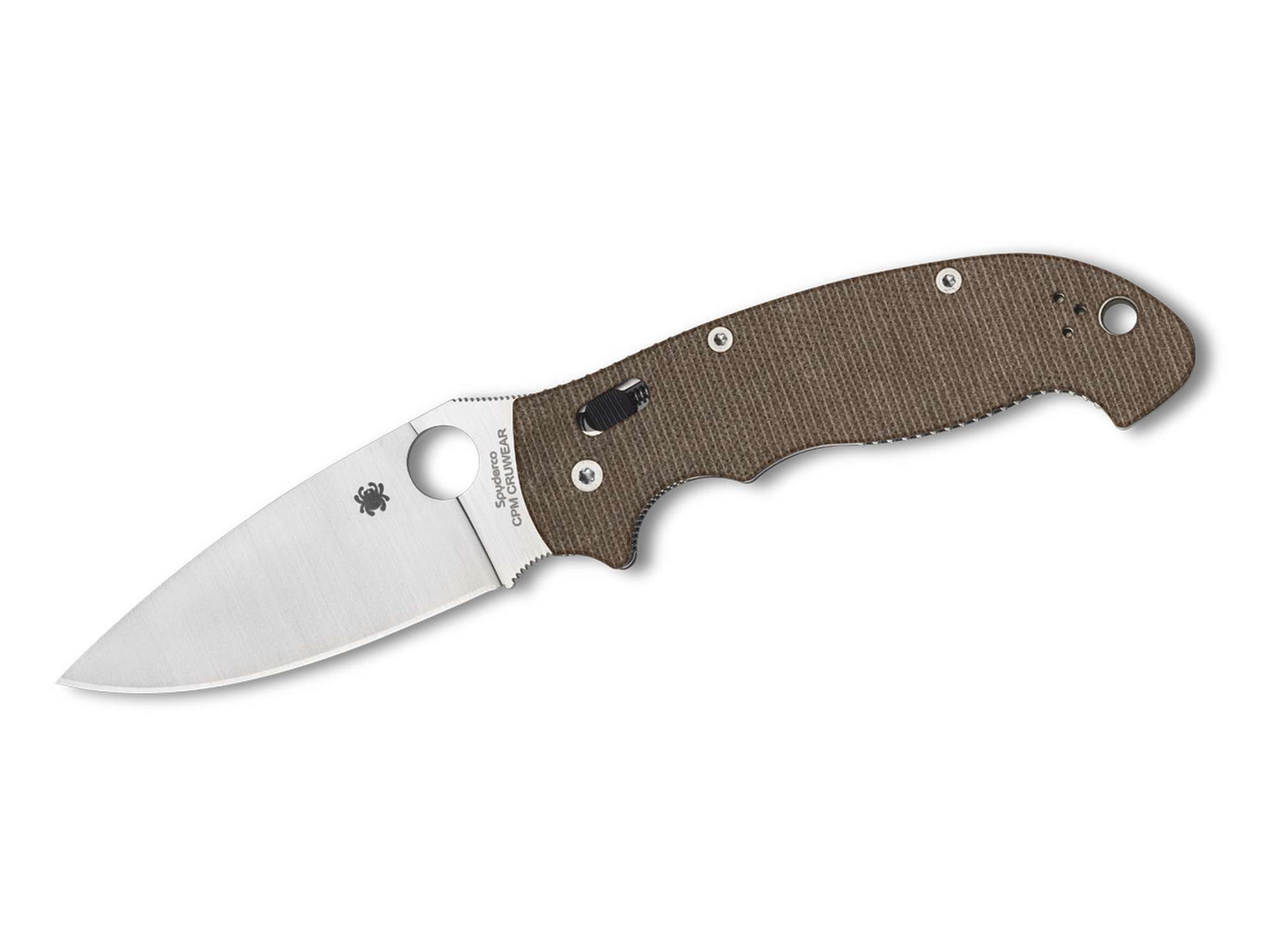 Spyderco Manix 2 XL Brown Canvas Micarta CPM Cru-Wear Klinge, Messer, Waffe, Dolch