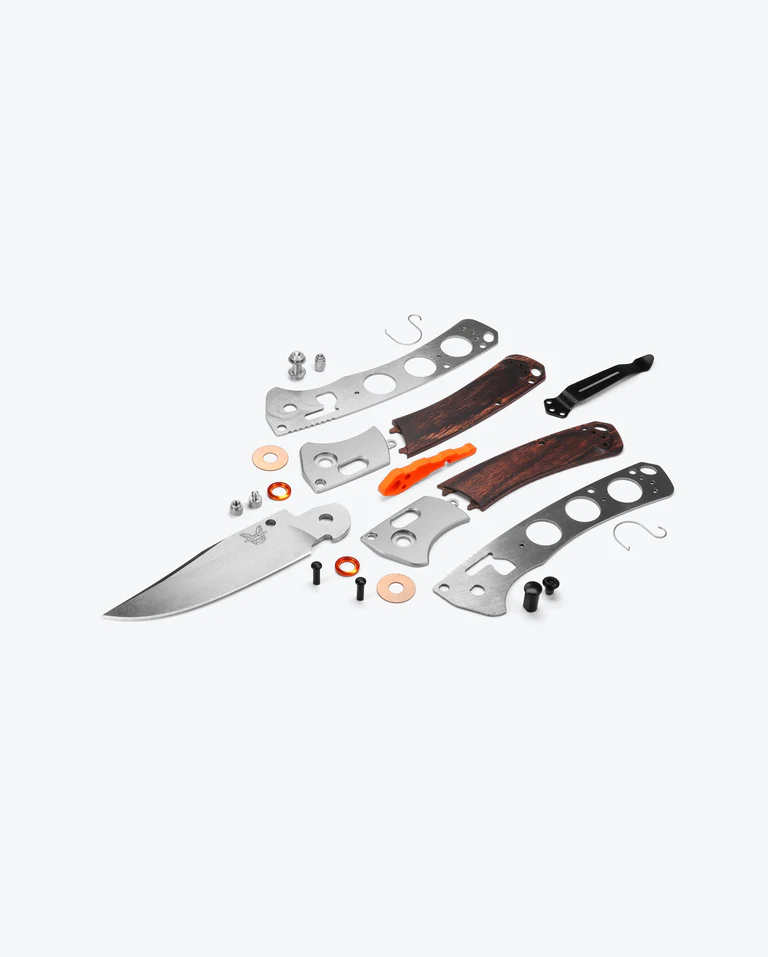 Benchmade Mini Crooked River – Gray Aluminum & Wood – Bild 2