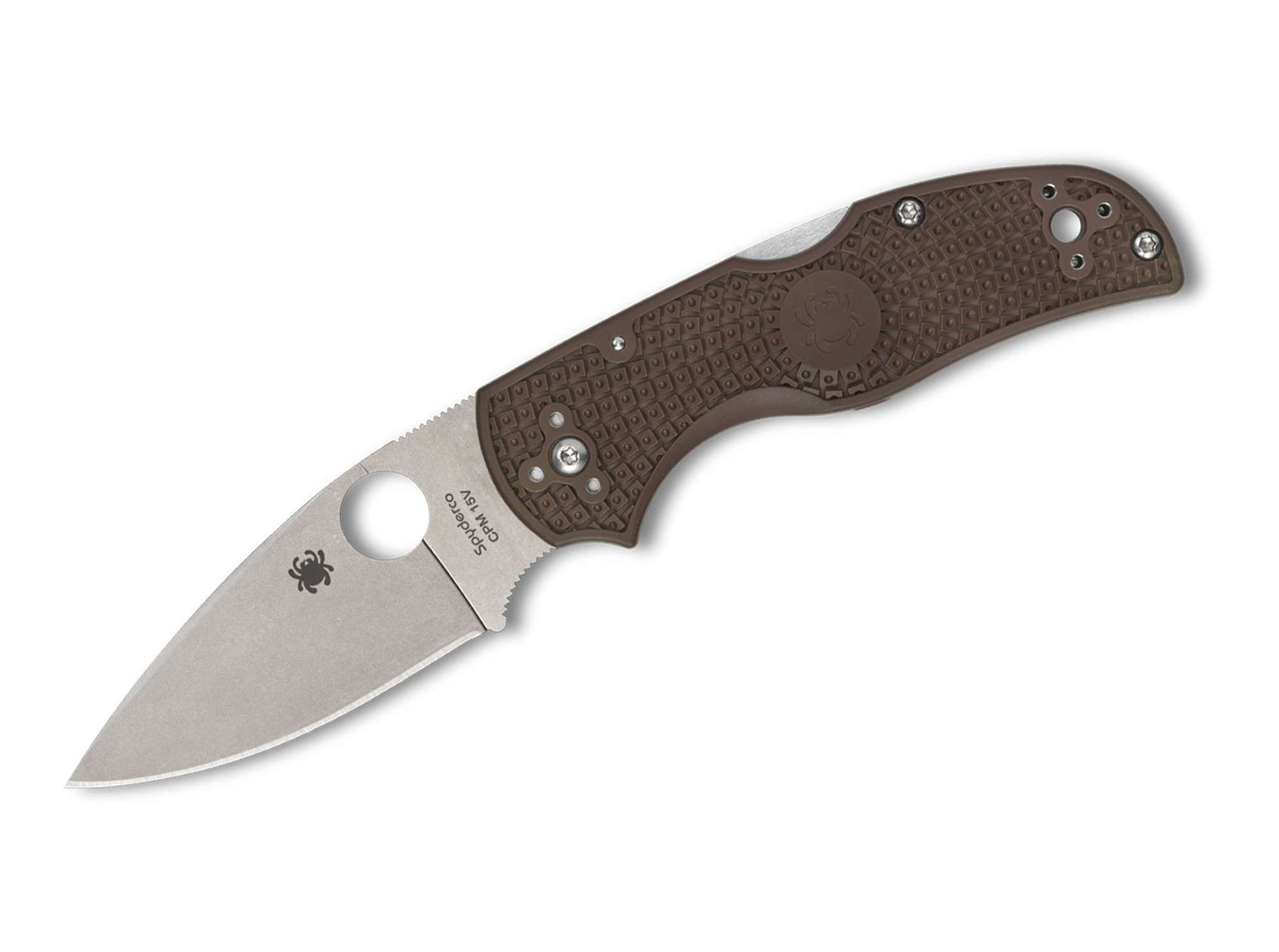 Spyderco Native 5 Lightweight Brown CPM 15V PlainEdge Sprint Run Klinge, Dolch, Messer, Waffe