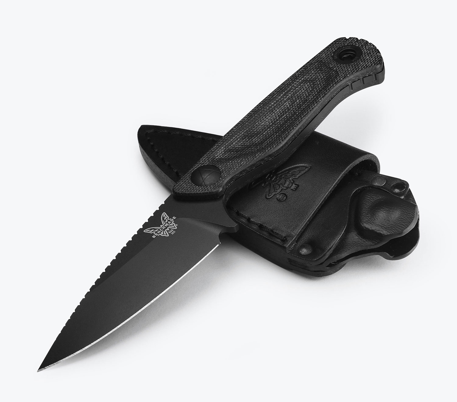 Benchmade  Dacian, Black Blade, Leather