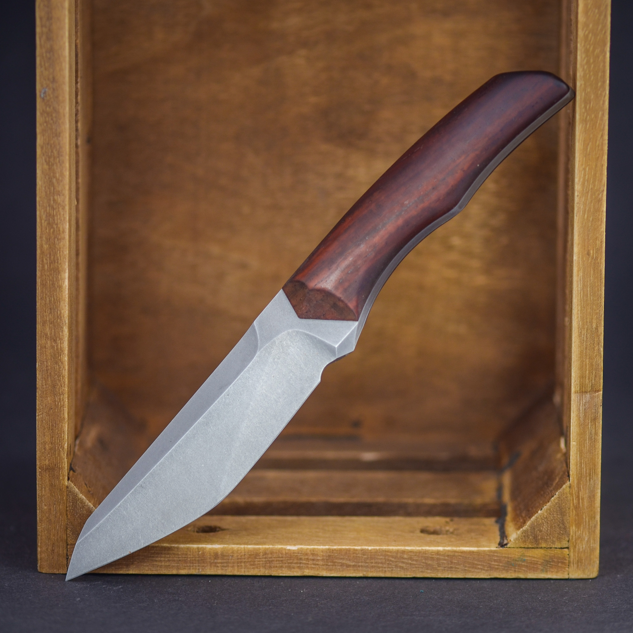 TNT Knives Custom Fixed Suminagashi Cocobolo