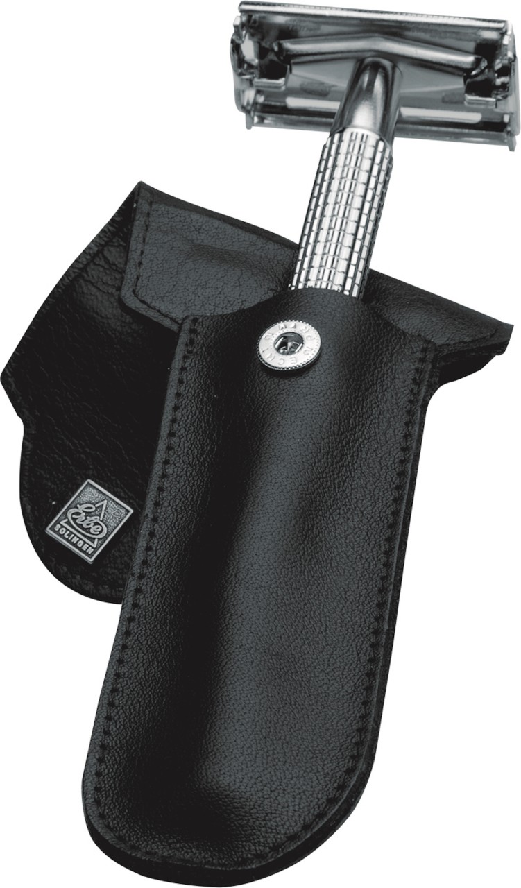 ERBE Solingen Lederetui für Rasierhobel – Schwarz – Bild 1