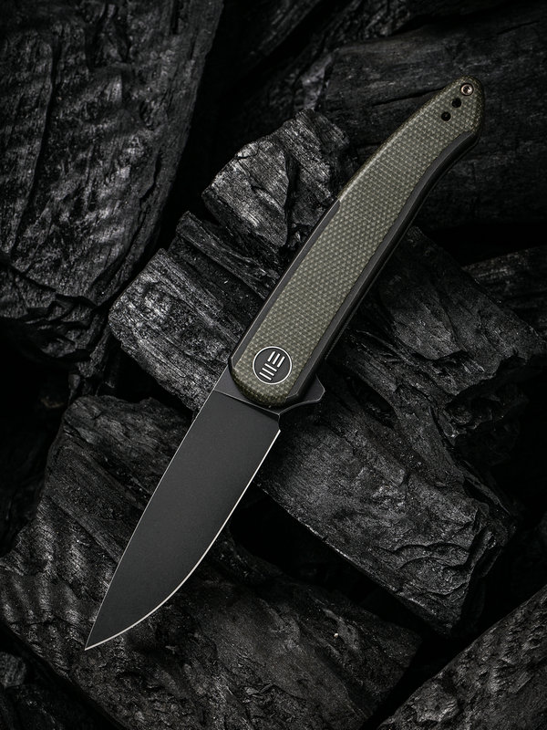 WE Smooth Sentinel Schwarz mit grünem Micarta Inlay