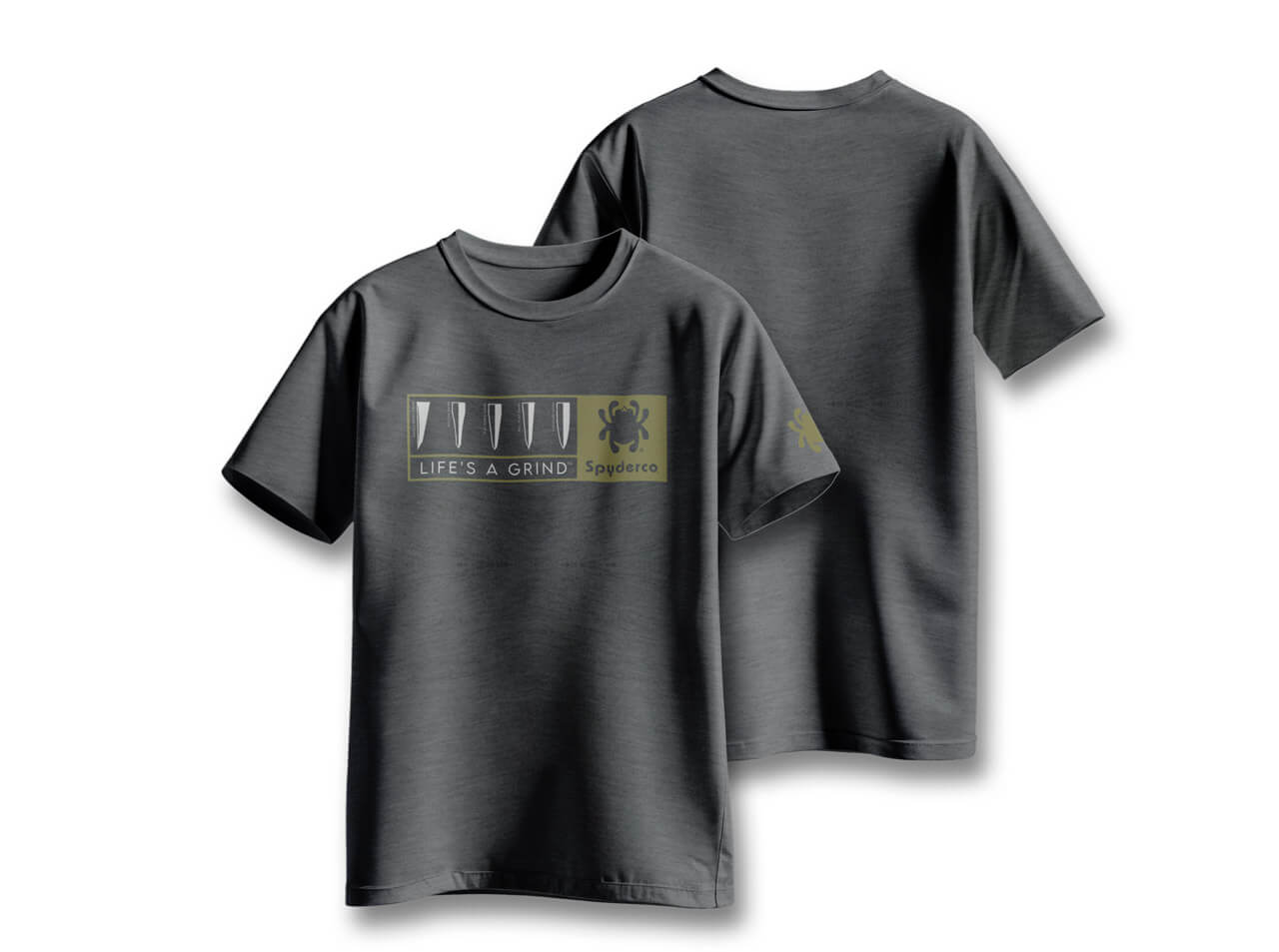 Spyderco T-Shirt Life's a Grind Heather Grey MAXI – Bild 1