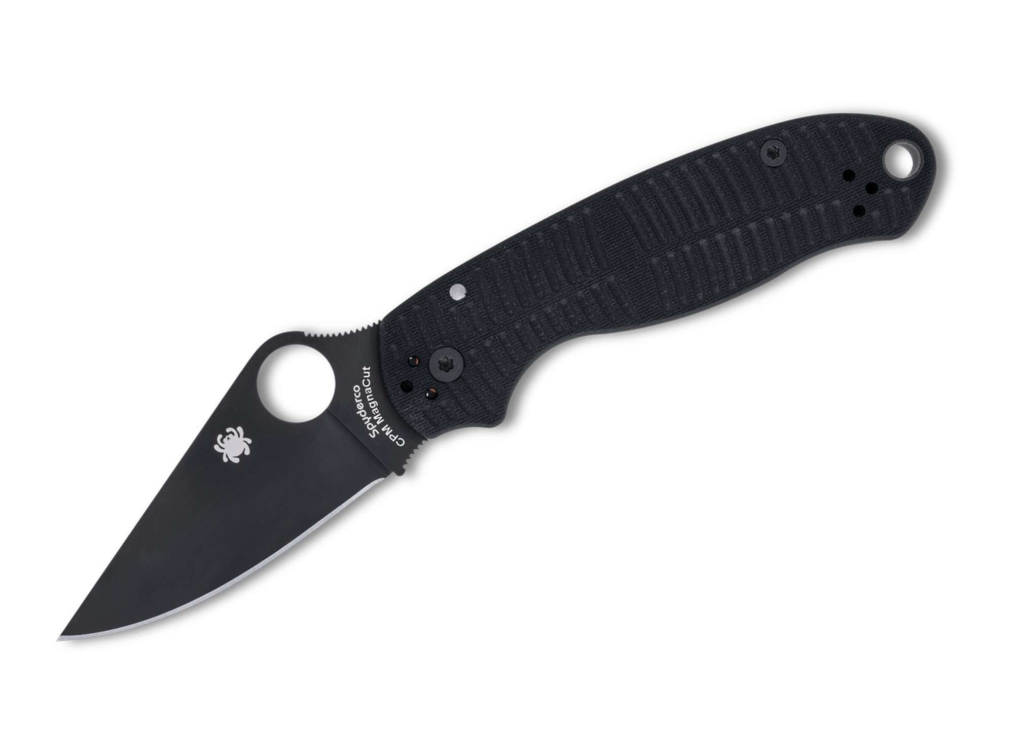 Spyderco Para 3 Salt Black C223GMCBKP – Magnacut Klinge geöffnet, Compression Lock, DLC