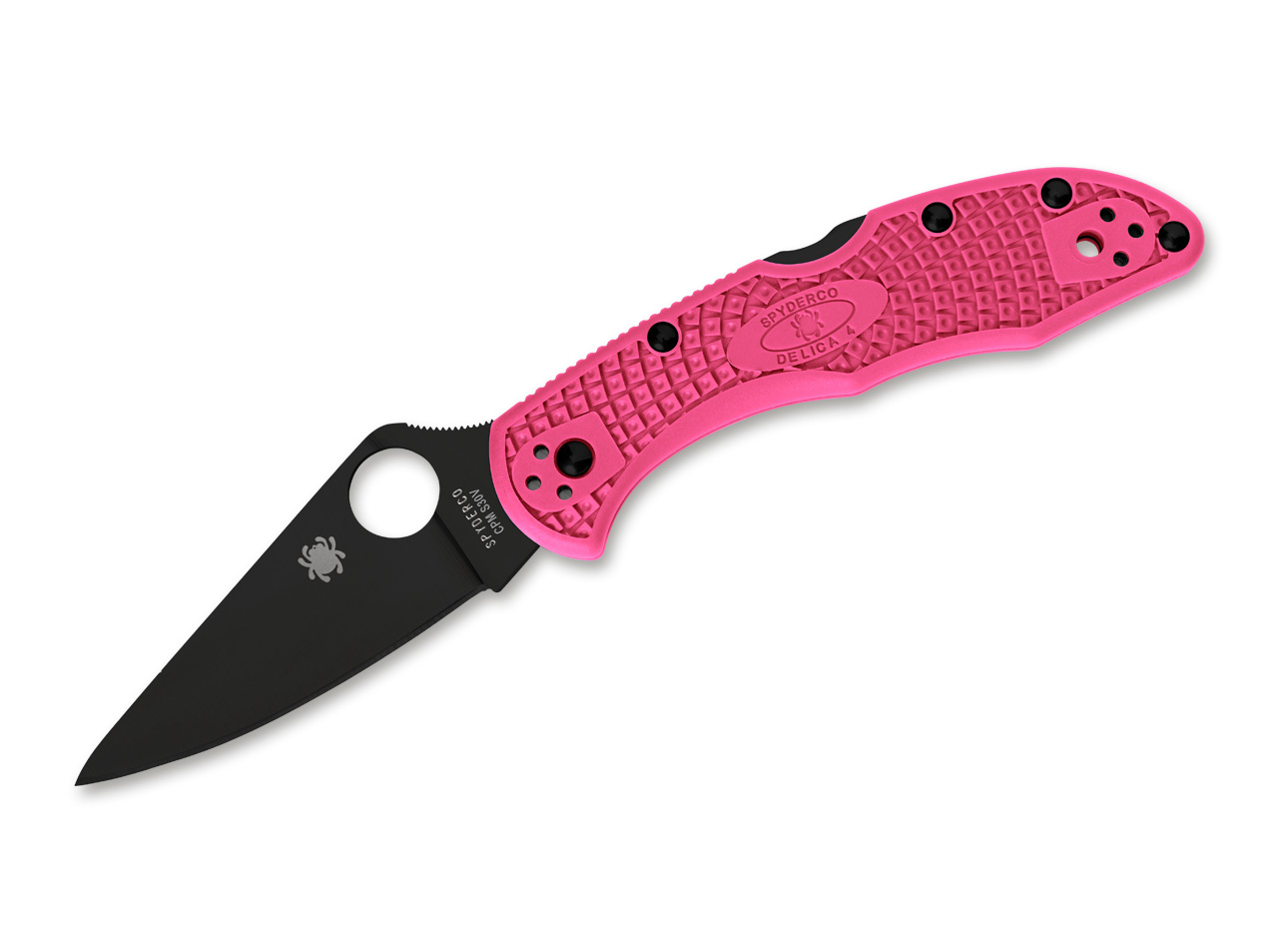spyderco-delica-pink-heels-black-blade-01sp1114 Spyderco Delica S30V Pink Heels Black