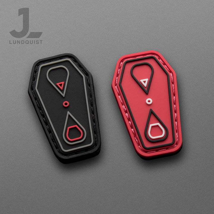 Justin Lundquist Coffin & Hour Glass Patch Set (Black / Red)