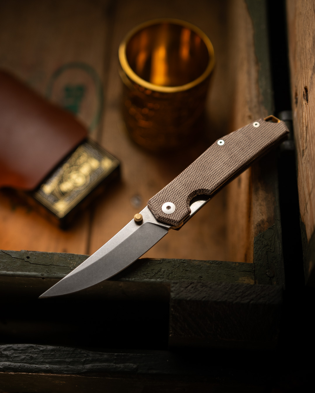 GiantMouse ACE Clyde Micarta natural Klinge, Messer, Waffe, Dolch